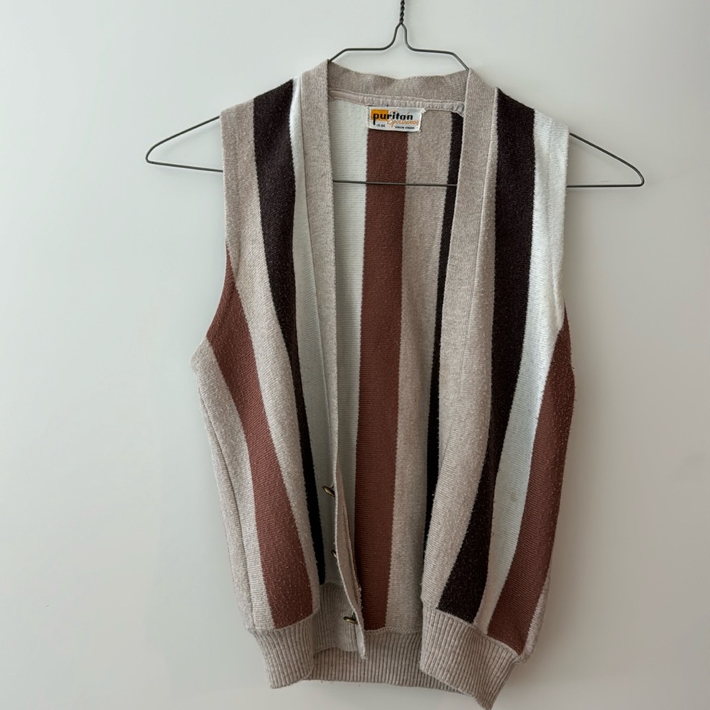 Earth toned Striped Vest